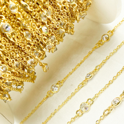 Cubic Zirconia Round Shape Connected Chains